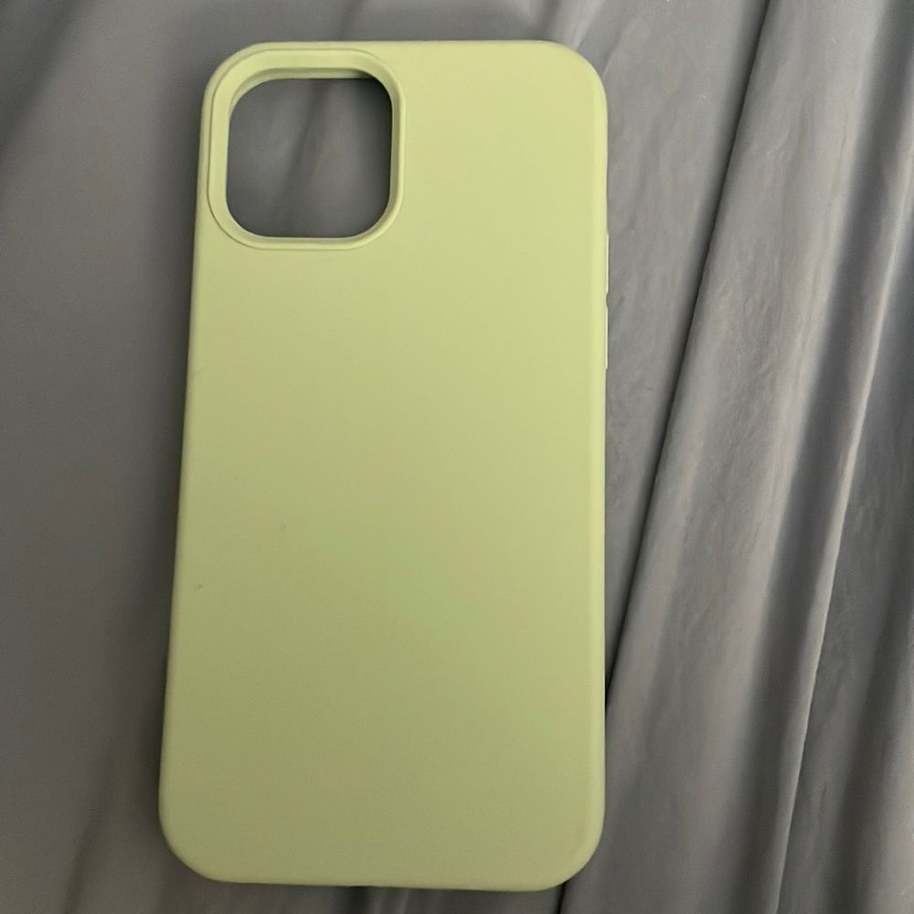 Green silicone iPhone 12 regular case